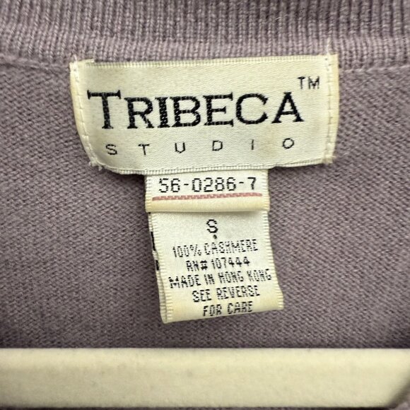 Tribeca Studio Women's Pullover Sweater Sz S Lavender Cashmere Collared - Picture 3 of 6